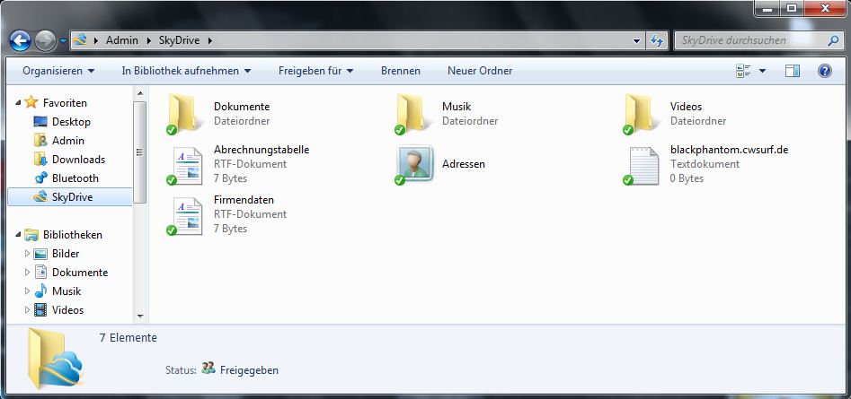 Windows-Explorer: SkyDrive