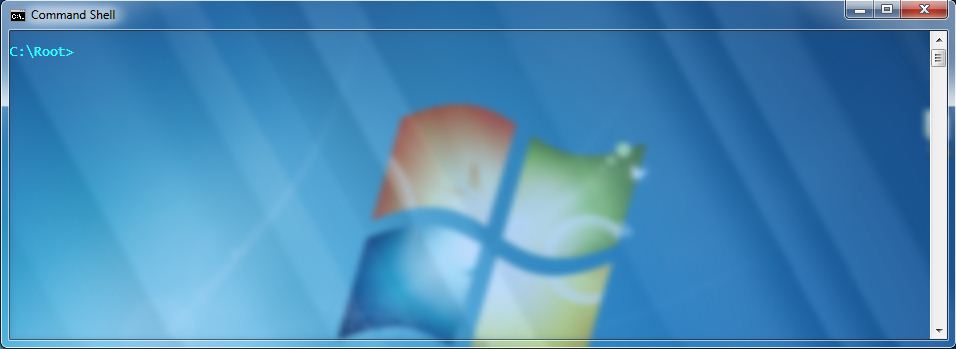 Windows-Konsole mit transparentem Hintergrund