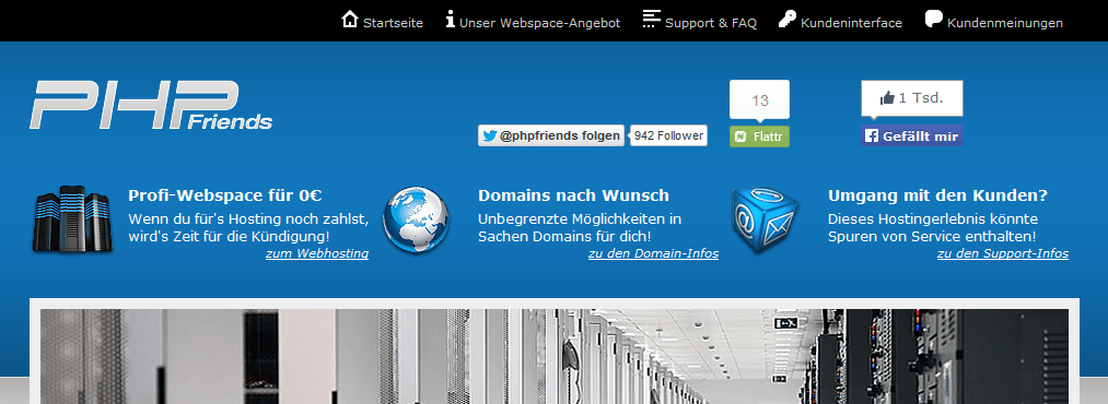 PHP-Friends: Die Startseite